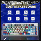 AULA F99 Pro Wireless Mechanical Gaming Keyboard, 96% Layout With Rotary Knob, Star Vector Switches, Tri-Mode Connectivity Bluetooth 5.0 2.4GHz And USB-C Wired, 8000mAh Battery, Comics-Star Vector