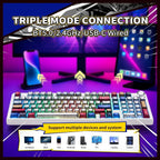 AULA F99 Pro Wireless Mechanical Gaming Keyboard, 96% Layout With Rotary Knob, Star Vector Switches, Tri-Mode Connectivity Bluetooth 5.0 2.4GHz And USB-C Wired, 8000mAh Battery, Comics-Star Vector