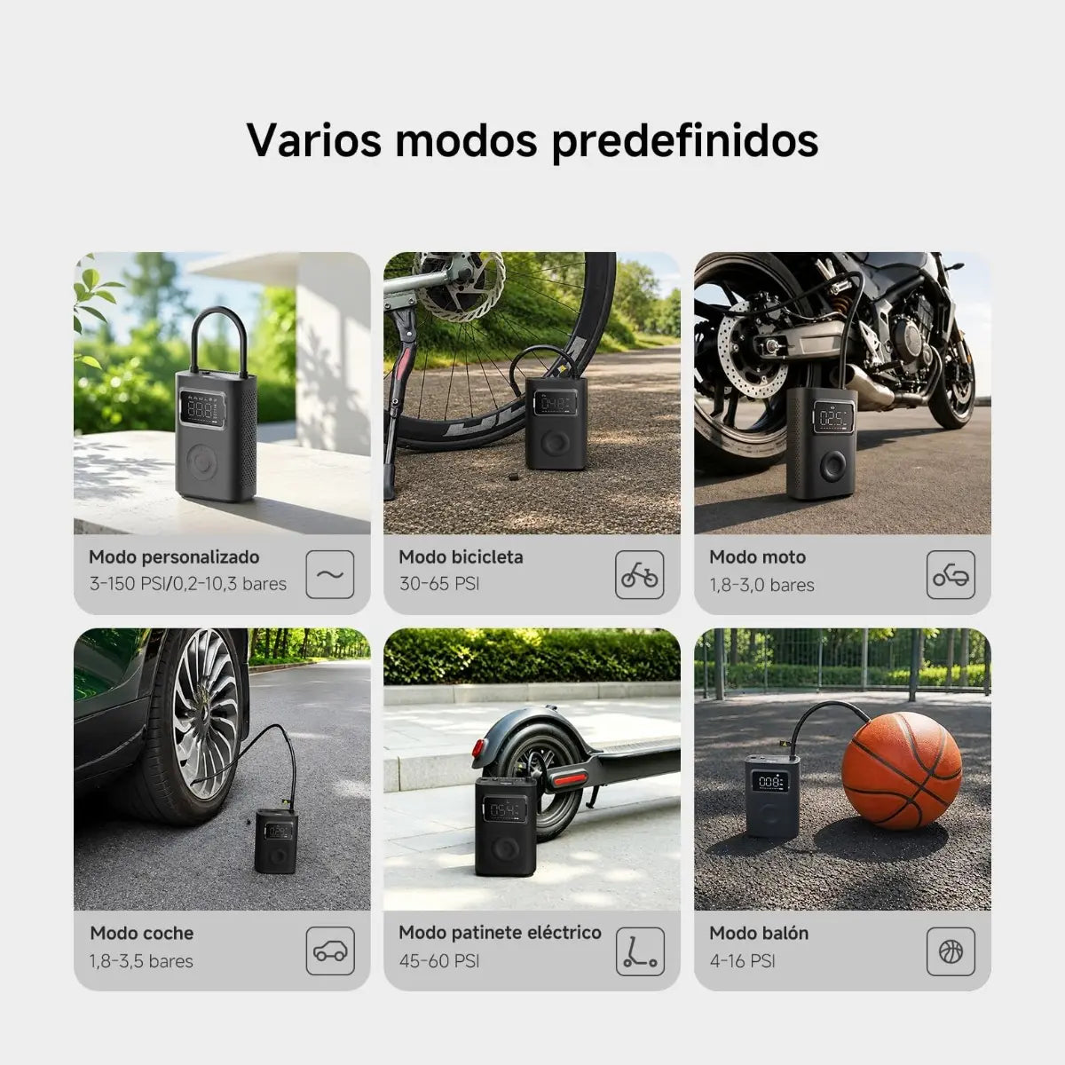 Xiaomi Portable Electric Air Compressor 2 Pro Car Wheel Inflator, +/-1PSI Tire Pressure Monitoring, Fast Inflation in 45 Seconds, 6 Preset Modes