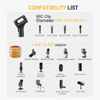 Maono BA20 Boom Arm Microphone Stand, Adjustable Metal Suspension Mic Boom Arm, Desk Clamp, 3/8" to 5/8" Screw Adapter, Max Load 1KG, Black