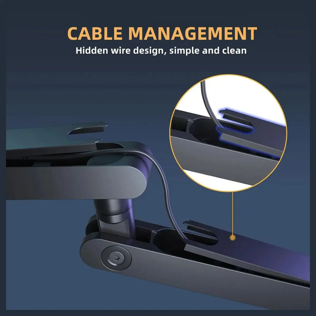 Maono BA92 Low Profile Mic Boom Arm, Built-in Cable Management, Heavy-Duty Adjustable Desk Clamp Up to 2.36", 3/8" or 5/8" Threads, Supports Up to 4.4lbs, Black Finish