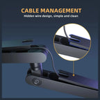 Maono BA92 Low Profile Mic Boom Arm, Built-in Cable Management, Heavy-Duty Adjustable Desk Clamp Up to 2.36", 3/8" or 5/8" Threads, Supports Up to 4.4lbs, Black Finish