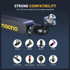 Maono BA92 Low Profile Mic Boom Arm, Built-in Cable Management, Heavy-Duty Adjustable Desk Clamp Up to 2.36", 3/8" or 5/8" Threads, Supports Up to 4.4lbs, Black Finish