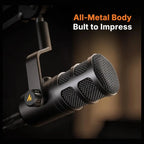 Maono PD100 Gen2S Streaming Microphone with Arm, USB-C and XLR Dual Mode, 192kHz/24bit Audio, Dynamic Microphone Capsule, Mute Button and Gain Control