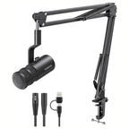Maono PD100 Gen2S Streaming Microphone with Arm, USB-C and XLR Dual Mode, 192kHz/24bit Audio, Dynamic Microphone Capsule, Mute Button and Gain Control