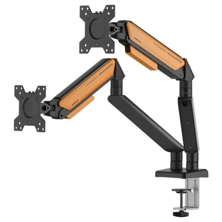 Anda Seat Stealth II Duo A6D-2S Ergonomic Monitor Arm, 17-32 Inch, 2-9kg, Quick Release VESA 75x75mm and 100x100mm, 360 Degree Rotation, Orange AD-W-A6D-2S-BO