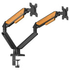 Anda Seat Stealth II Duo A6D-2S Ergonomic Monitor Arm, 17-32 Inch, 2-9kg, Quick Release VESA 75x75mm and 100x100mm, 360 Degree Rotation, Orange AD-W-A6D-2S-BO