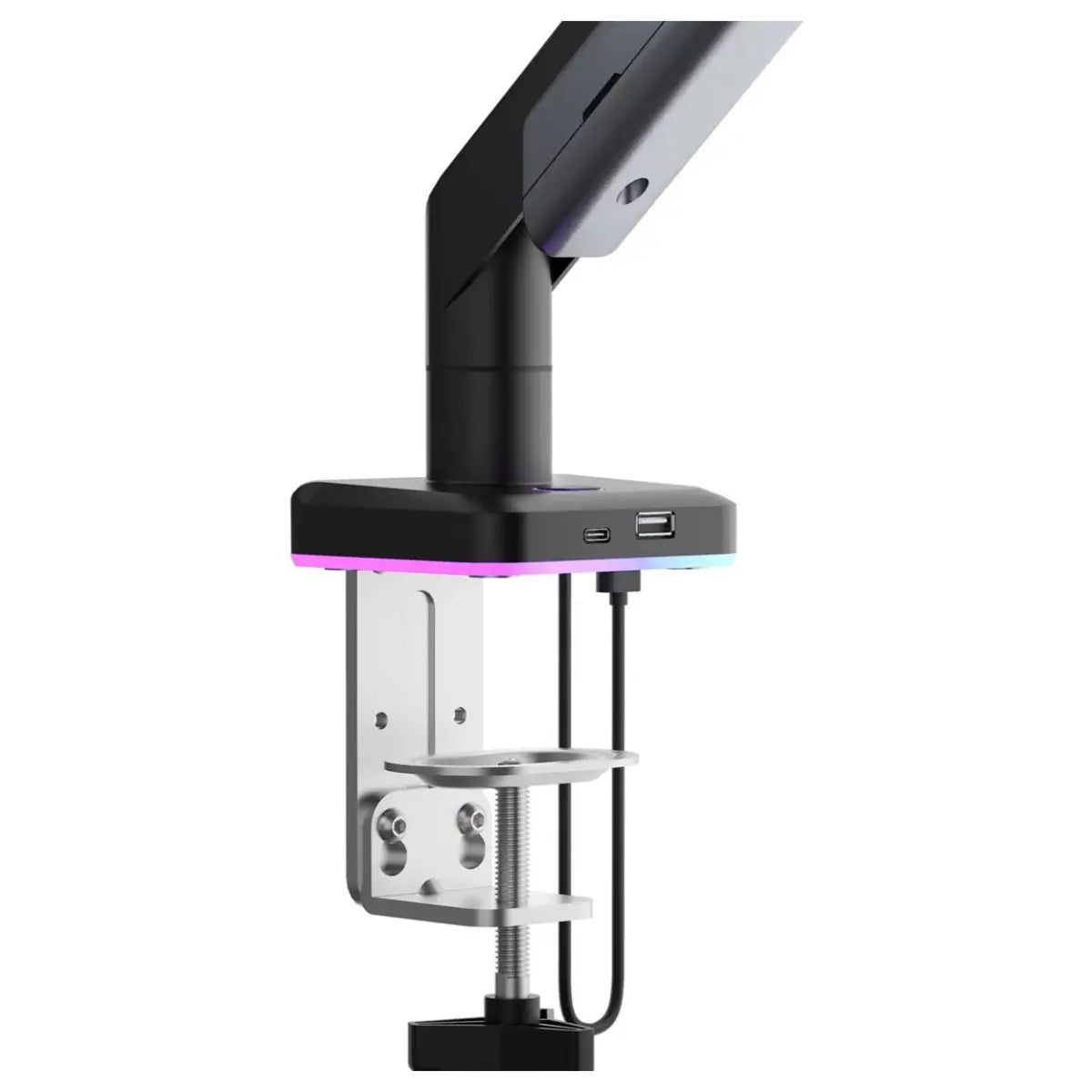 AndaSeat Stealth Pro II RGB Ergonomic Single Monitor Arm, Up to 42 Inch, Quick Release VESA Plate 75x75mm and 100x100mm, 2-15kg Support, Titanium, AD-W-A9X-1S-BT