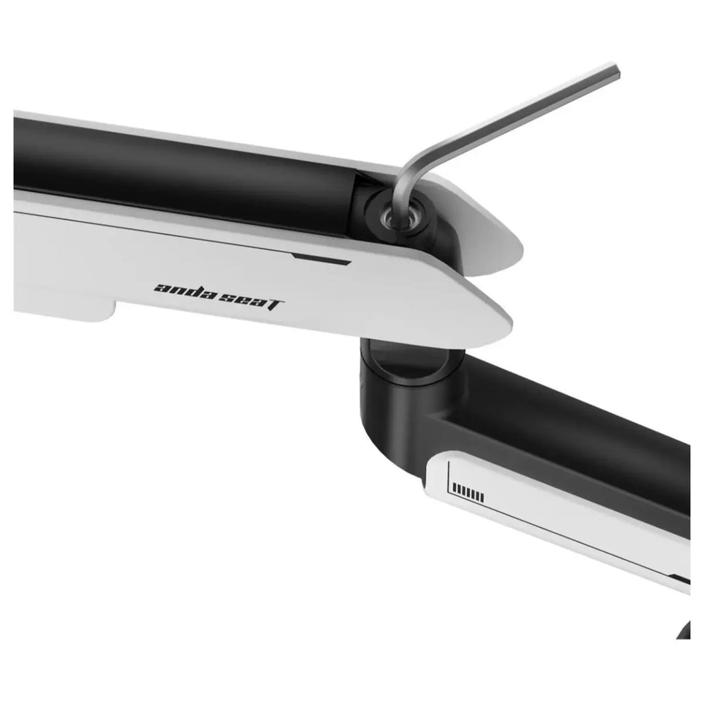 AndaSeat Stealth Pro II RGB Ergonomic Single Monitor Arm, Up to 42 Inch, Quick Release VESA Plate 75x75mm and 100x100mm, 2-15kg Support, White