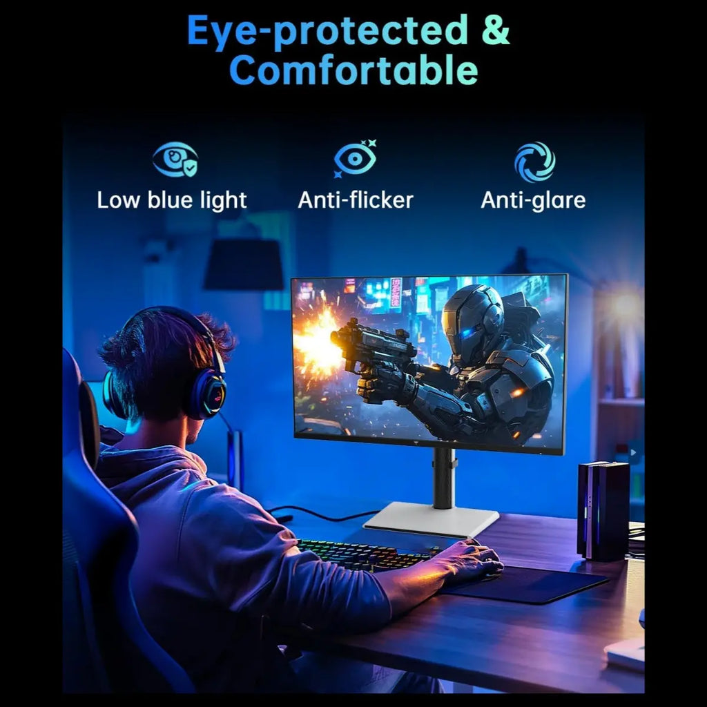 KTC M27T6 27 Inch QHD Mini LED Gaming Monitor, 2560x1440, 180Hz, 1ms, VESA DisplayHDR 1400, 148% sRGB, Fast IPS, FreeSync and G-Sync Compatible, DP1.4, 2x HDMI2.0, USB, VESA, White