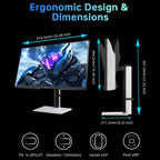 KTC M27T6 27 Inch QHD Mini LED Gaming Monitor, 2560x1440, 180Hz, 1ms, VESA DisplayHDR 1400, 148% sRGB, Fast IPS, FreeSync and G-Sync Compatible, DP1.4, 2x HDMI2.0, USB, VESA, White