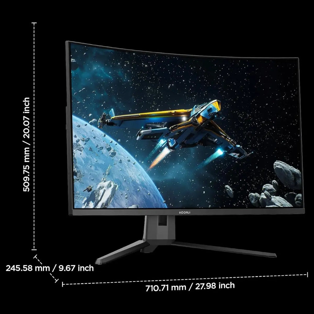 KOORUI G3221SC 32 Inch Curved Gaming Monitor, QHD 2560x1440p 170Hz 1ms, 1500R, FreeSync Premium and G-SYNC Compatible, 95% DCI-P3, HDR10, HDMI x2 and DP