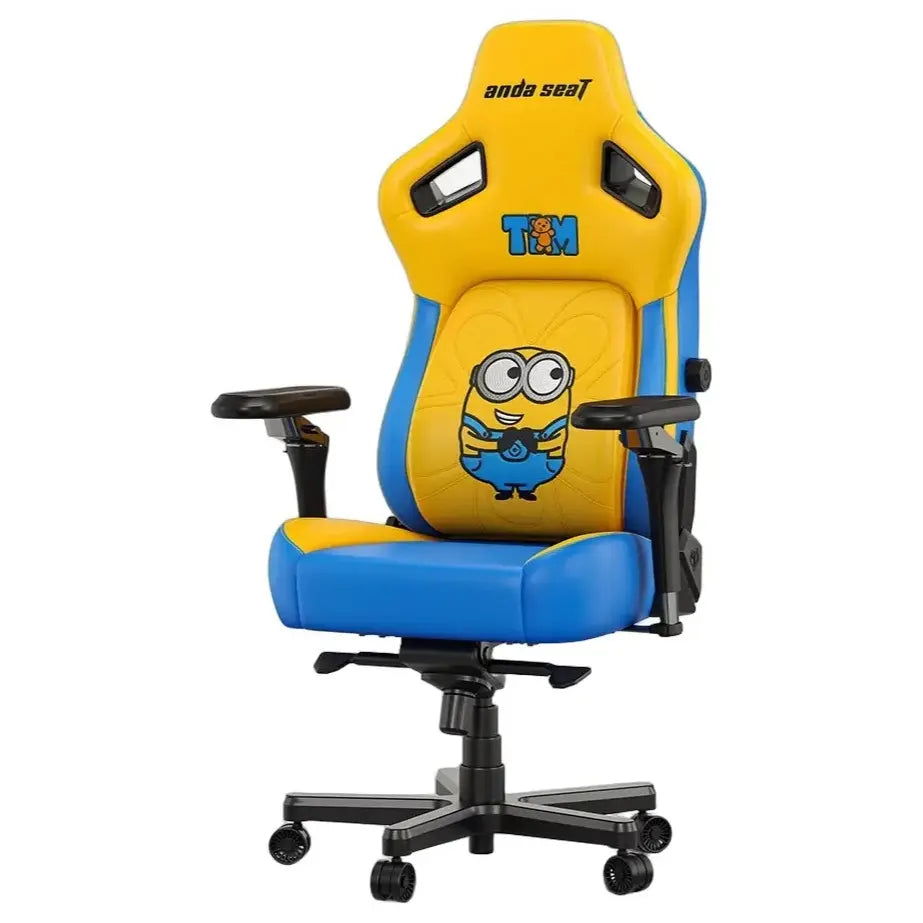 AndaSeat Kaiser 4 L Large V2 Gaming Chair, ArteDiPelle Synthetic Leather, High-Density Cold-Cure Foam, 6D Adjustable Armrest, Minions BOB