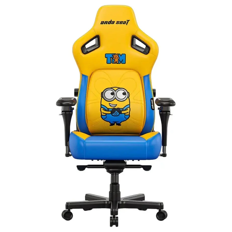 AndaSeat Kaiser 4 L Large V2 Gaming Chair, ArteDiPelle Synthetic Leather, High-Density Cold-Cure Foam, 6D Adjustable Armrest, Minions BOB