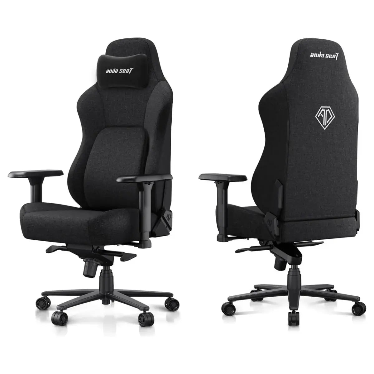 AndaSeat Phantom 4 Pro Office Gaming Chair, Dynamic Auto-Tracking Lumbar Support, High Back, 90-135 Degree Recline, Magnetic Head Pillow, 3D 360 Degree Rotating Armrests, Black Fabric