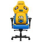 AndaSeat Kaiser 4 XL Minions Bob Gaming Chair, Premium PVC Leather, 6D Armrest, 24 Degree Pop-Out Lumbar With Any-Angle Lock, Magnetic Memory-Foam Head Pillow With Cooling Layer, Bob Besties, AD12YDDC-XLL-41-YS-PV