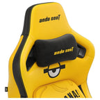 AndaSeat Kaiser 4 XL Minions Stuart Premium PVC Leather Gaming Chair, 6D Armrest, 24 Degree Pop-Out Lumbar With Any-Angle Lock, Magnetic Memory-Foam Head Pillow With Cooling Layer, Stuart Banana, AD12YDDC-XLL-40-YB-PV