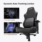 Anda Seat Phantom 4 Pro Office Gaming Chair, Ergonomic Dynamic Lumbar Support, High Back Reclining 90-135 Degrees, Magnetic Head Pillow, 3D 360 Degree Rotating Armrests, Height Adjustable, Black PVC, AD18YSDC-72-BD-PV-B02