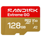 SanDisk Extreme GO microSDXC Card, 128GB, UHS-I, 5K and 4K UHD Video, Up to 240MB/s Read, A2 U3 V30, High-Speed for Android Action Camera and Gaming, SDSQXGN-128G-GN6MN
