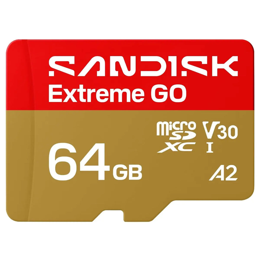 SanDisk Extreme GO MicroSDXC Card, 64GB, UHS-I, 5K and 4K UHD Video, Up to 240MB/s Read, Up to 160MB/s Write, A2 U3 V30, SDSQXGN-064G-GN6MN