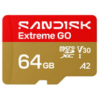 SanDisk Extreme GO MicroSDXC Card, 64GB, UHS-I, 5K and 4K UHD Video, Up to 240MB/s Read, Up to 160MB/s Write, A2 U3 V30, SDSQXGN-064G-GN6MN