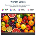 KOORUI E1512A 15.6 Inch FHD Portable Monitor, IPS 1920x1080 60Hz, HDMI 1.4 and 2x USB-C, FreeSync and HDR