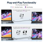 KOORUI E1512A 15.6 Inch FHD Portable Monitor, IPS 1920x1080 60Hz, HDMI 1.4 and 2x USB-C, FreeSync and HDR