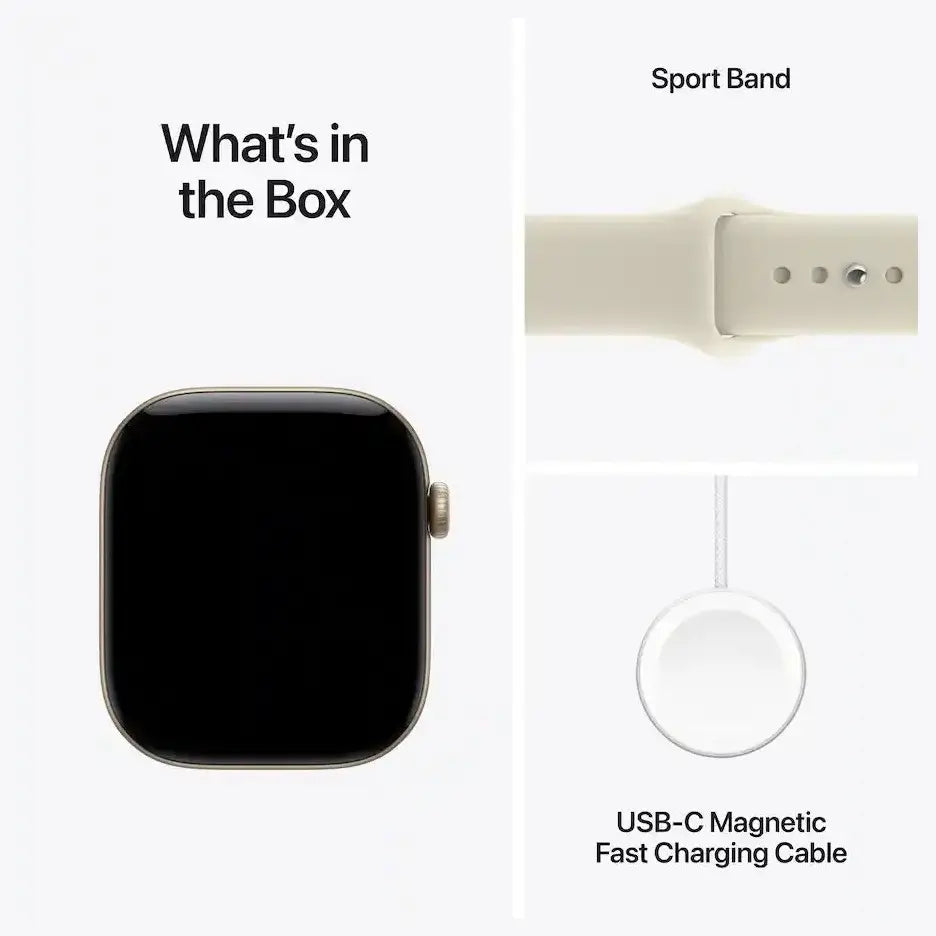 Apple Watch Series 12 (GPS) 46mm OLED LTPO Display, 64GB Storage, Aluminum Case with Sand Sport Band, Dark Bronze, Light Gold, Black, Space Gray