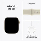 Apple Watch Series 12 (GPS) 46mm OLED LTPO Display, 64GB Storage, Aluminum Case with Sand Sport Band, Dark Bronze, Light Gold, Black, Space Gray