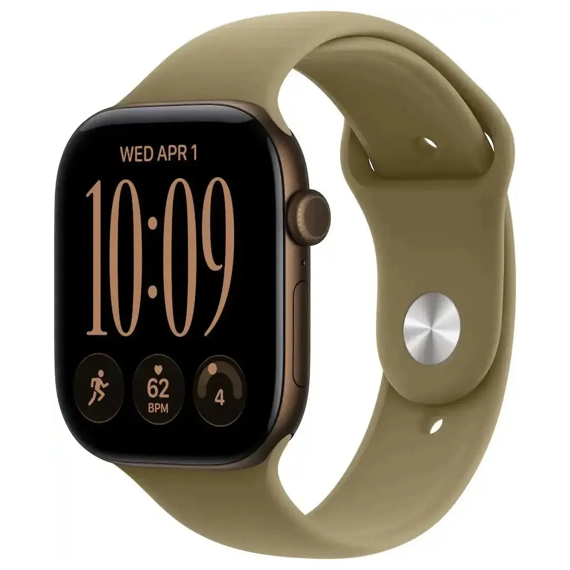 Apple Watch Series 12 (GPS) 46mm OLED LTPO Display, 64GB Storage, Aluminum Case with Sand Sport Band, Dark Bronze, Light Gold, Black, Space Gray