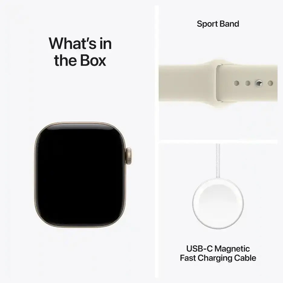 Apple Apple Watch Series 12 (GPS) 42mm, 64GB Storage, Water and Dust Resistant, Sand Sport Band, Dark Bronze Light Gold Black Space Gray