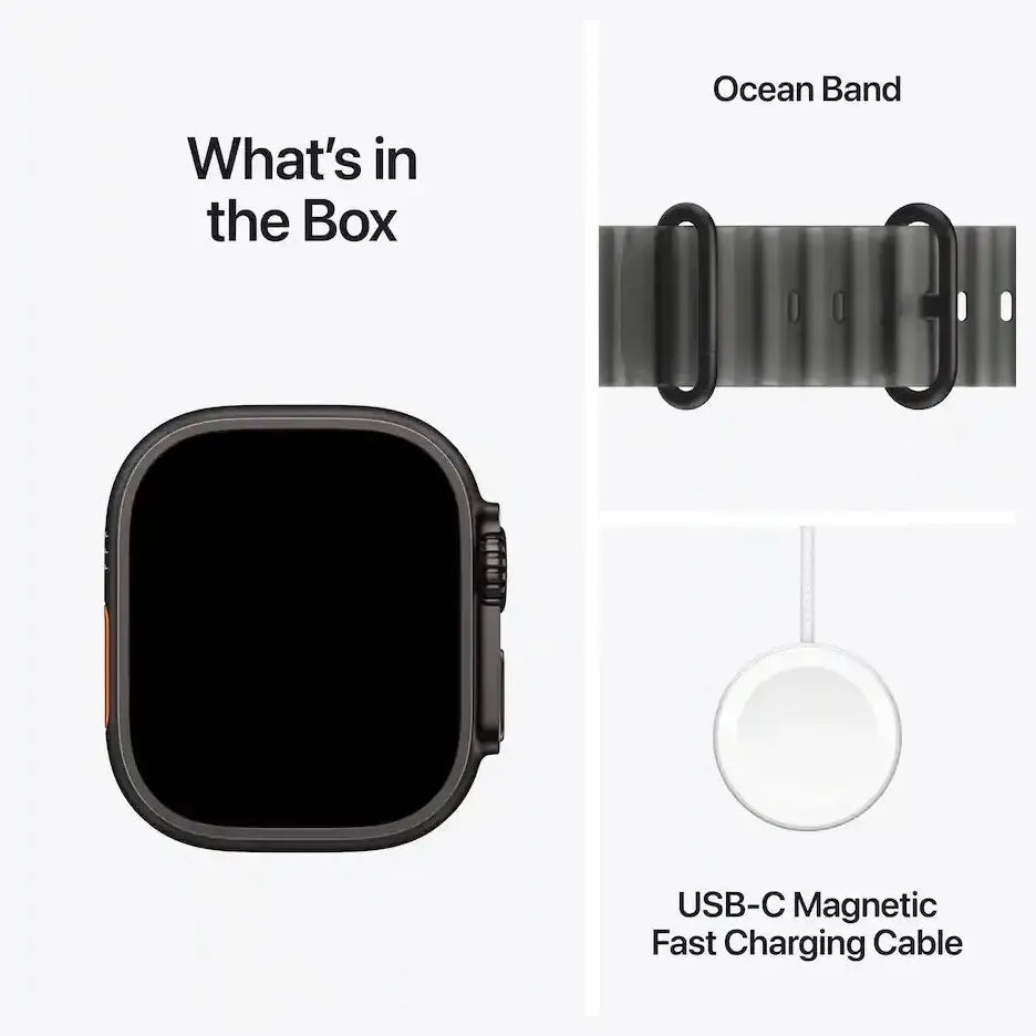 Apple Watch Ultra 4, GPS + Cellular, 49mm Titanium Case, 64GB Storage, Ocean Band, Natural Black