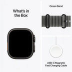 Apple Watch Ultra 4, GPS + Cellular, 49mm Titanium Case, 64GB Storage, Ocean Band, Natural Black