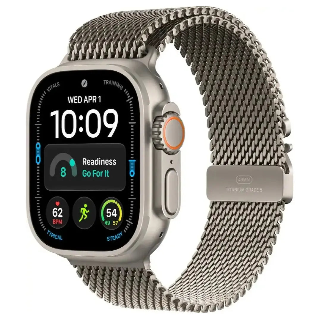 Apple Apple Watch Ultra 4, GPS + Cellular, 49mm, 64GB Storage, Titanium Case with Natural Titanium Milanese Loop - Natural