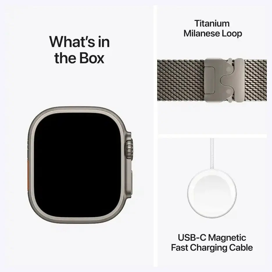 Apple Apple Watch Ultra 4, GPS + Cellular, 49mm, 64GB Storage, Titanium Case with Natural Titanium Milanese Loop - Natural