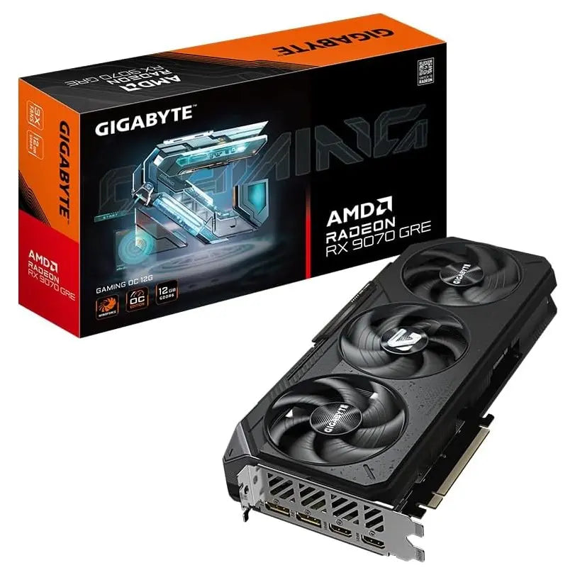 GIGABYTE Gaming Radeon RX 9070 GRE Graphics Card, 12GB GDDR6 192bit, PCI Express 5.0, WINDFORCE Cooling, RGB Lighting, Dual BIOS, GV-R907GREGAMING OC-12GD