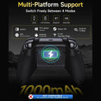 EasySMX X05Pro Wireless PC Gaming Controller with Smart Charging Dock, Hall Effect Joysticks, 1000Hz Polling, Dual-Stage Linear Triggers, PC Android iOS Switch Compatible, Black