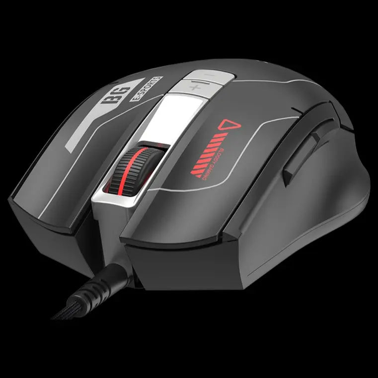 Bloody ES8 Esports Gaming Mouse, 6000 CPI, 7 Programmable Buttons, 1000 Hz Report Rate, 1 ms Key Response, Sports Black