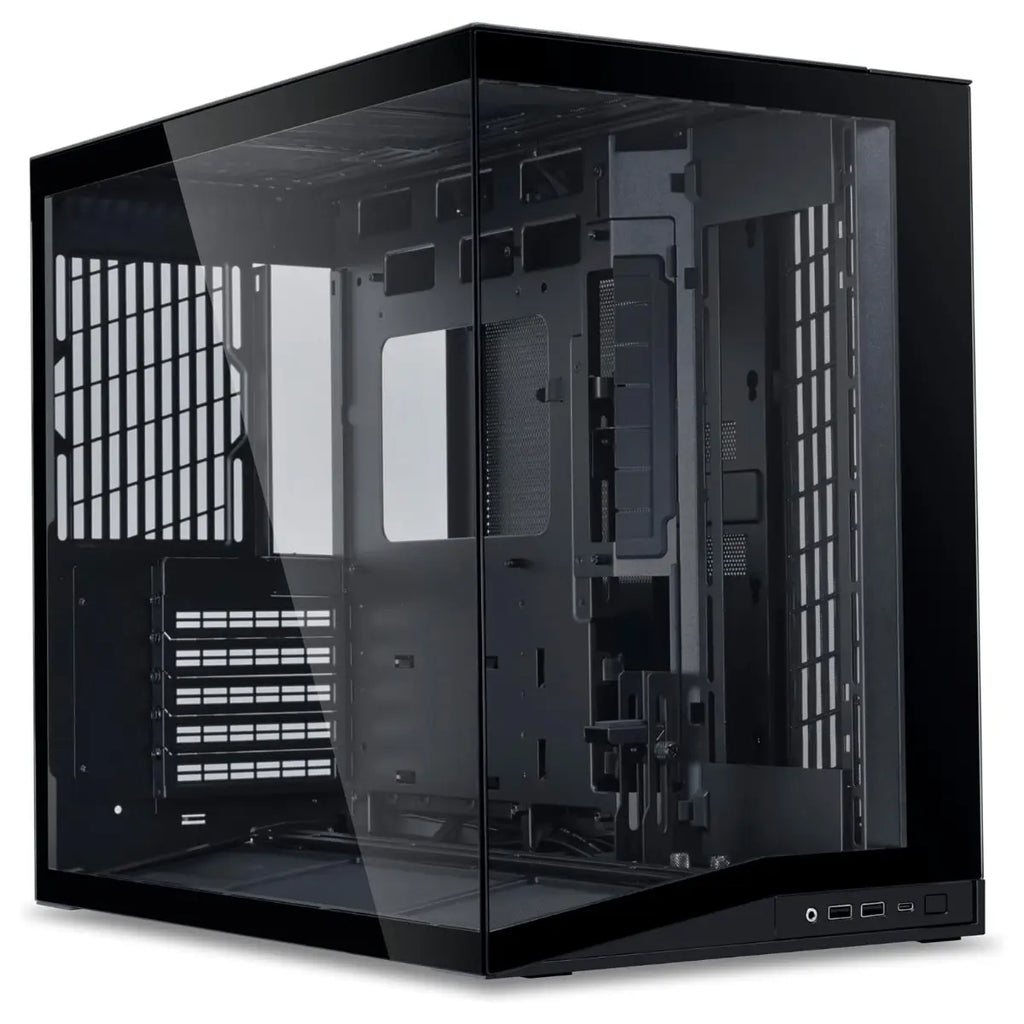 Lian Li O11D Mini V2 Compact ATX Mid-Tower PC Case, Pillar-Less Tempered Glass, Adjustable I-O, GPU Anti-Sag Brackets, Black