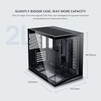 Lian Li O11D Mini V2 Compact ATX Mid-Tower PC Case, Pillar-Less Tempered Glass, Adjustable I-O, GPU Anti-Sag Brackets, Black