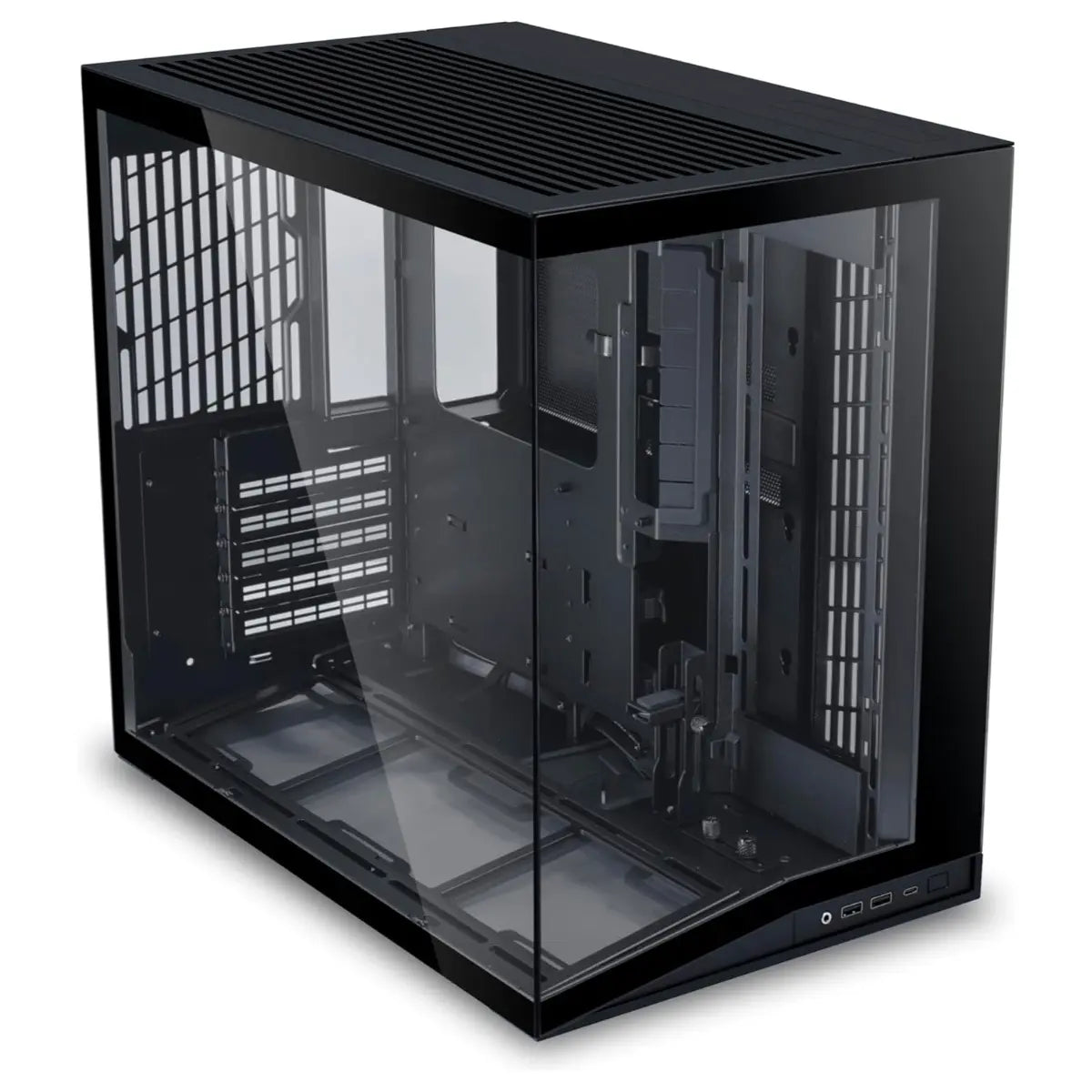 Lian Li O11D Mini V2 Compact ATX Mid-Tower PC Case, Pillar-Less Tempered Glass, Adjustable I-O, GPU Anti-Sag Brackets, Black