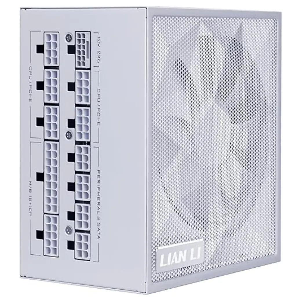 Lian Li SX Series Modular Power Supply, 80 PLUS Platinum Efficiency, ATX 3.1 and PCIe 5.1 Compliant, Fully Modular Braided Cables, 120mm FDB Fan With Zero RPM Mode, 1000W, White