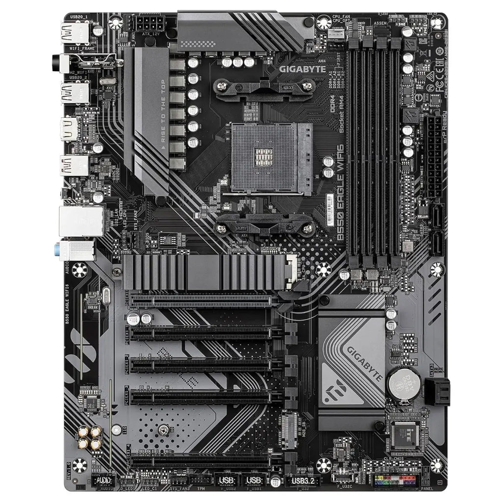 GIGABYTE B550 Eagle WIFI6 ATX Motherboard, AMD AM4, DDR4, 10+3 Power Phase, 2x M.2, PCIe 4.0, USB-C, WiFi 6, 1GbE LAN