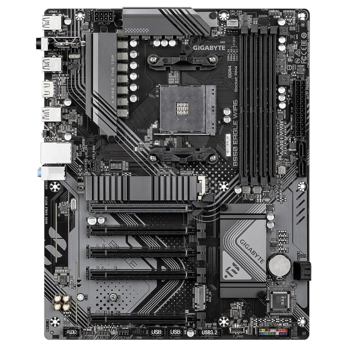 GIGABYTE B550 Eagle WIFI6 ATX Motherboard, AMD AM4, DDR4, 10+3 Power Phase, 2x M.2, PCIe 4.0, USB-C, WiFi 6, 1GbE LAN