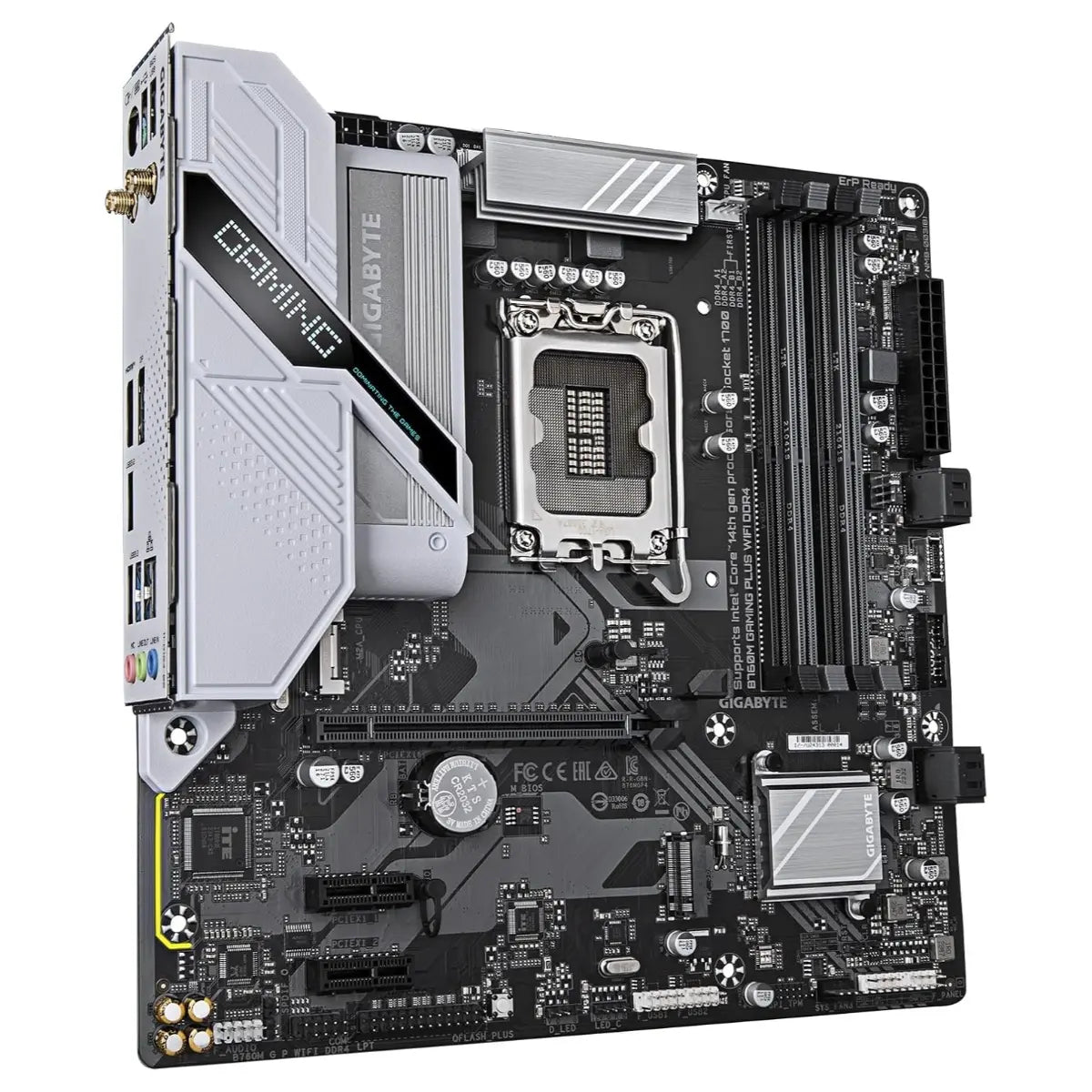 GIGABYTE B760M Gaming Plus WiFi DDR4 Motherboard, LGA 1700, Intel B760, M-ATX, 2x M.2 PCIe 4.0, Front USB 3.2 Gen 1 Type-C, 6GbE LAN, Q-Flash Plus, EZ-Latch