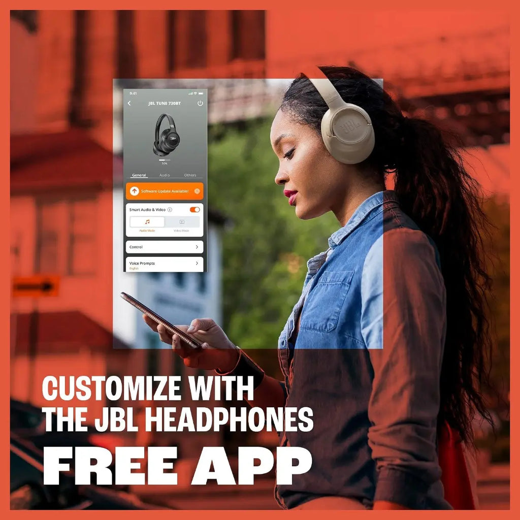 JBL Tune 730BT Wireless Over-Ear Headphones, Bluetooth 6.0, JBL Pure Bass Sound, Up to 76 Hours Battery Life, 2 Beamforming Mics, Multi-Point Connection, Blue, JBLT730BTBLU