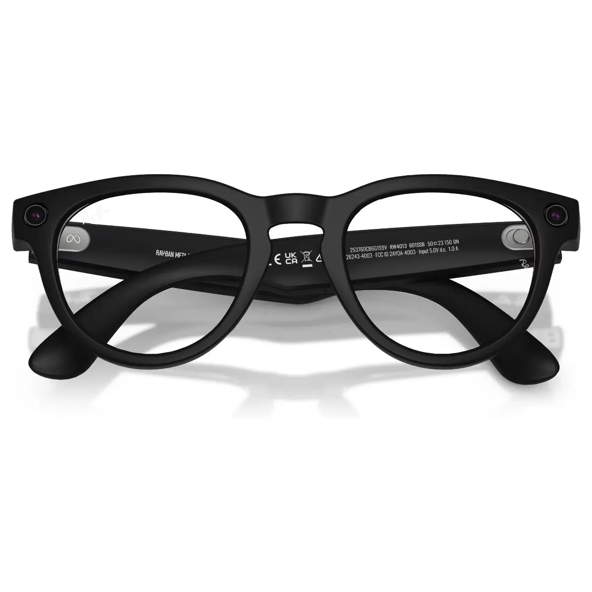 RayBan Meta Headliner Gen 2 Smart Glasses with Meta AI, Low Bridge Fit, 12MP Ultra-Wide Camera, 3K Ultra HD Video, 32GB Flash Storage, Open-Ear Audio, 50 Size, Matte Black