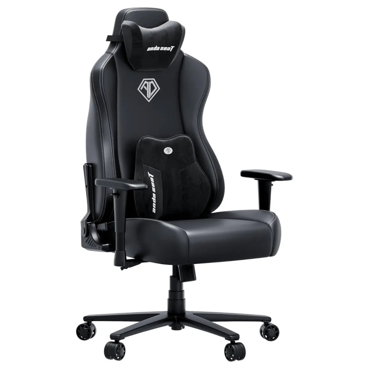 AndaSeat Novis Ultra XL Series Ergonomic Gaming Chair, 5cm Raised Lumbar, Memory Foam Lumbar, Adjustable Armrests, Premium PVC Leather, Elegant Black