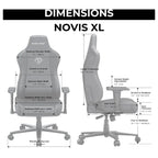 AndaSeat Novis Ultra XL Series Ergonomic Gaming Chair, 5cm Raised Lumbar, Memory Foam Lumbar, Adjustable Armrests, Premium PVC Leather, Elegant Black