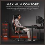 AndaSeat Novis Ultra XL Series Ergonomic Gaming Chair, 5cm Raised Lumbar, Memory Foam Lumbar, Adjustable Armrests, Premium PVC Leather, Elegant Black